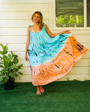 Sunset Bliss Hand Dyed Tiered Maxi Dress
