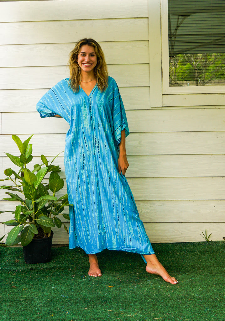 Ocean Mist Tie-Dye Kaftan