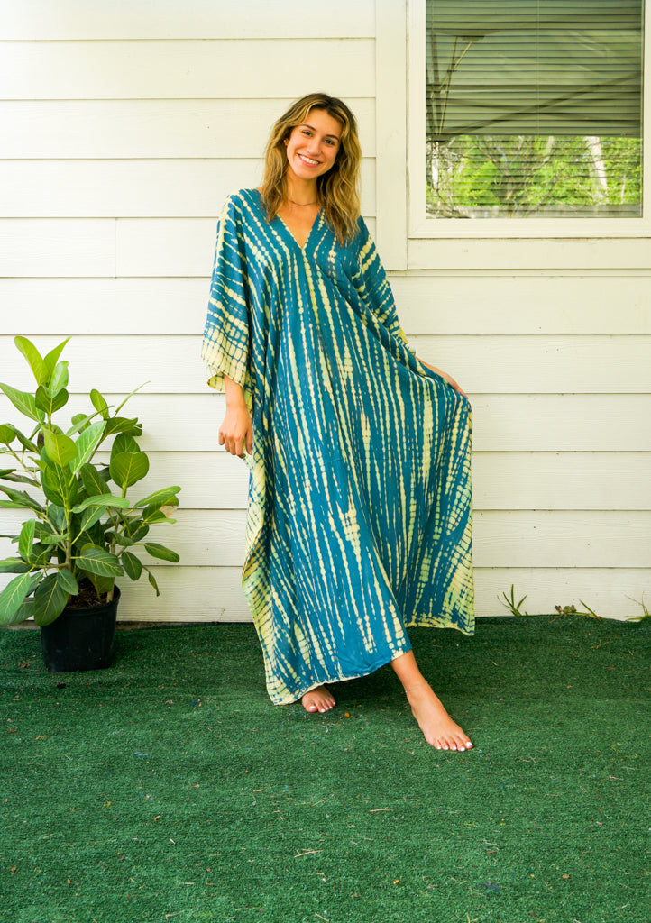 Ocean Breeze Tie-Dye Kaftan
