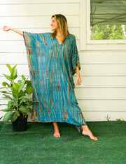 Teal Earth Tie-Dye Kaftan