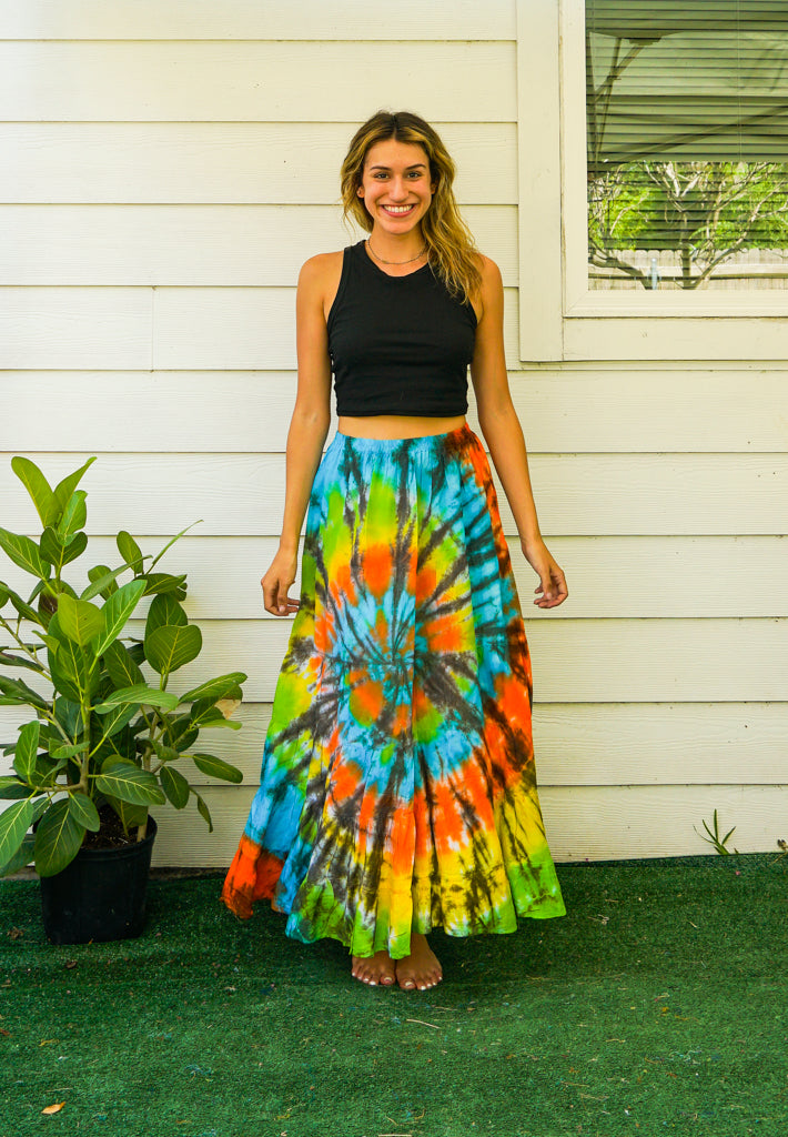 Ember Waves Hand Dyed Tiered Maxi Skirt