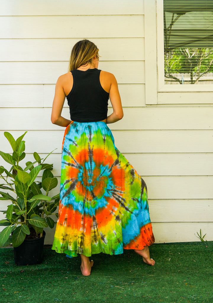 Ember Waves Hand Dyed Tiered Maxi Skirt