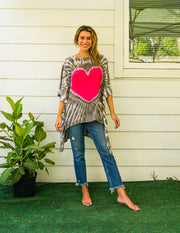 Earthy Heart Hand Dyed Tunic Kaftan Blouse Oversize Top