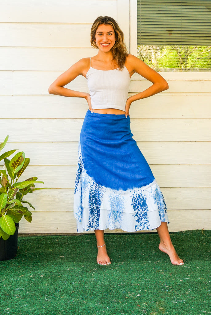 Ocean Mist Wrap Maxi Skirt