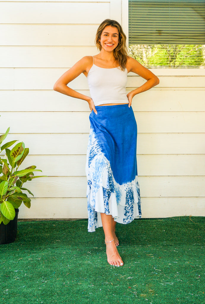 Ocean Mist Wrap Maxi Skirt