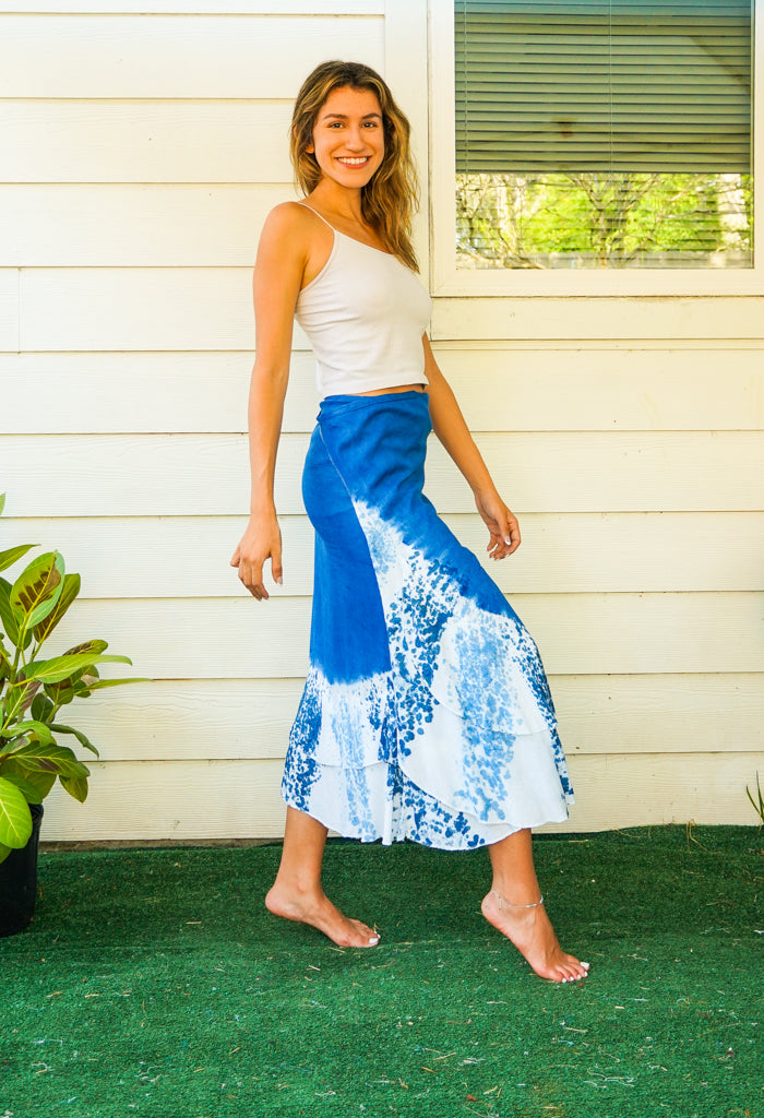 Ocean Mist Wrap Maxi Skirt
