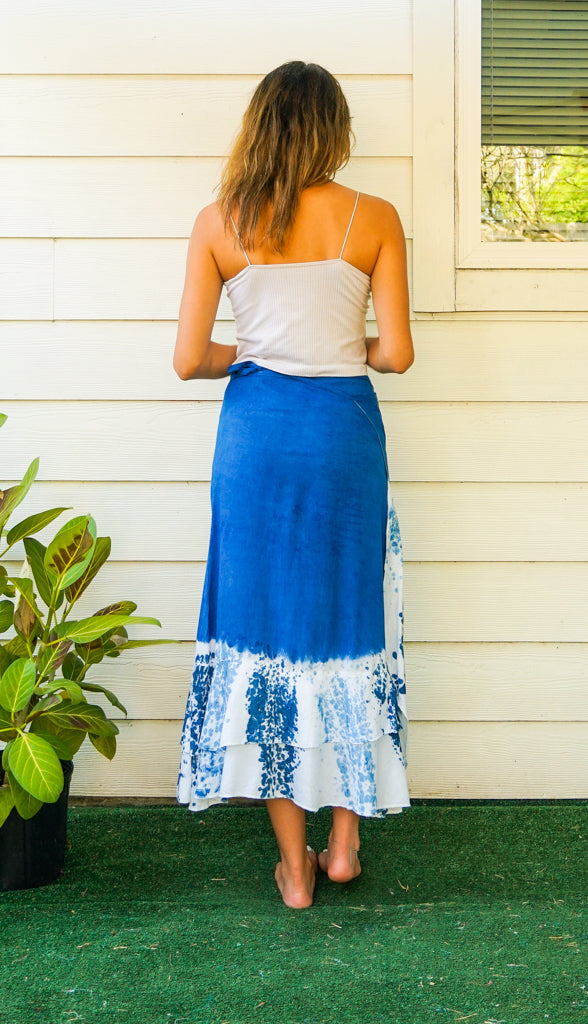Ocean Mist Wrap Maxi Skirt