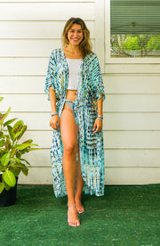 Ocean Breeze Tie Dye Kimono Robe