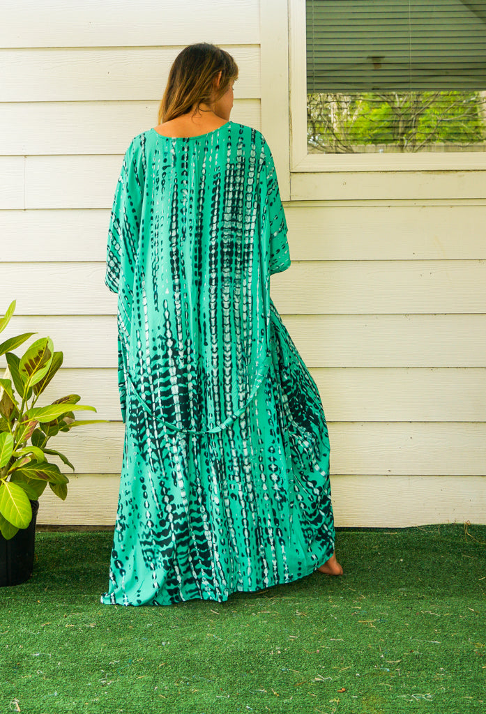Emerald Tie Dye Kimono Robe