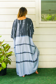 Slate Gray Ombre Tie-Dye Kimono