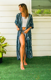 Midnight Tie Dye Kimono Robe