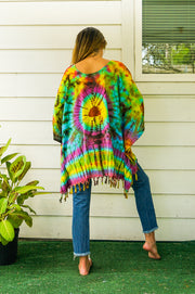 B4928- Hand Dyed Tunic Boho Kaftan Blouse Hippie Oversize Tops