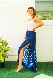 Indigo Spiral Palazzo Wrap Pants