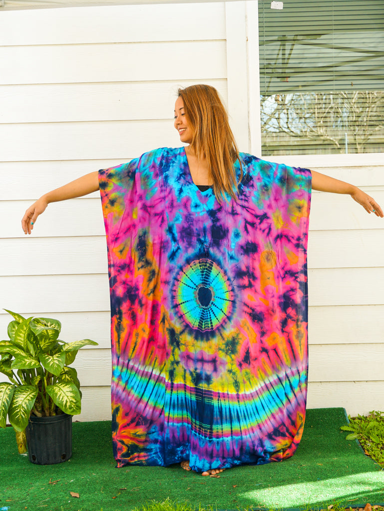 Prismatic Bloom Tie Dye Kaftan