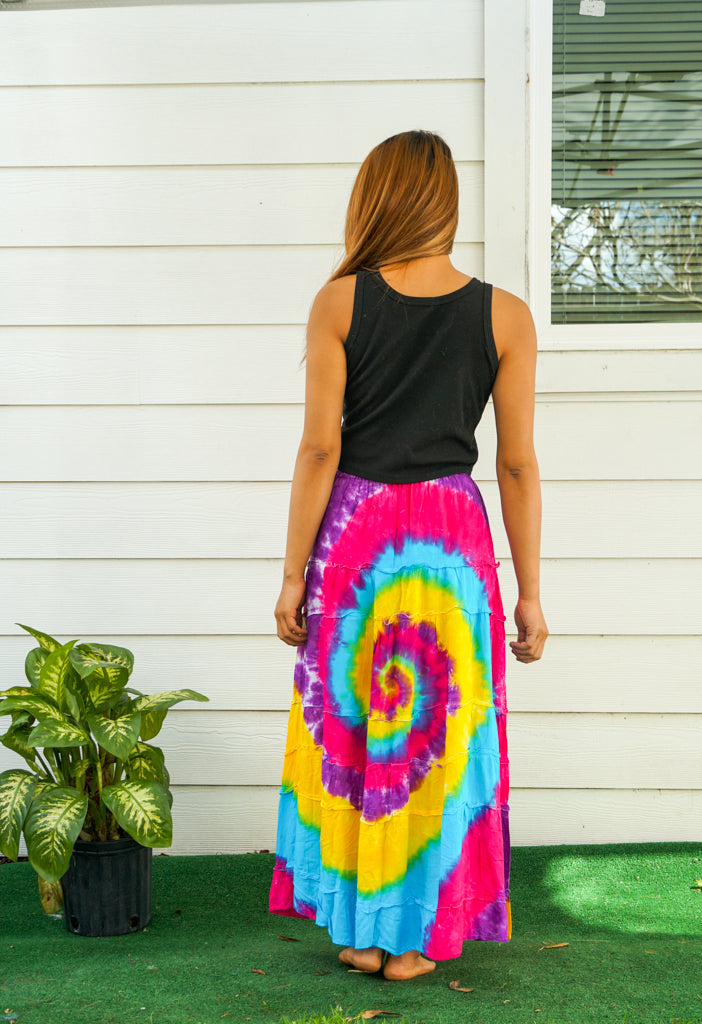 Rainbow Swirl Maxi Skirt