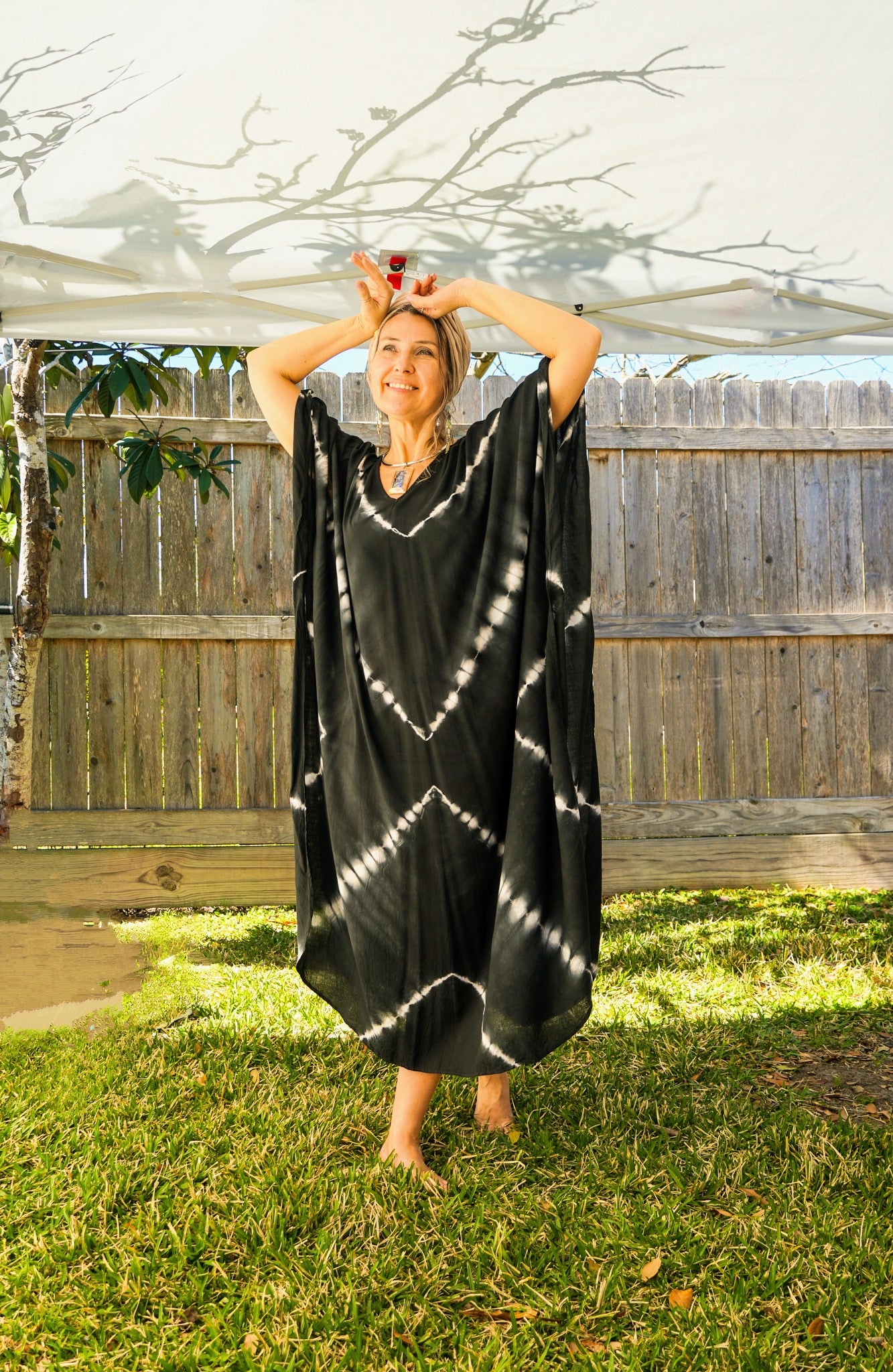 Midnight Diamond Tie-Dye Kaftan