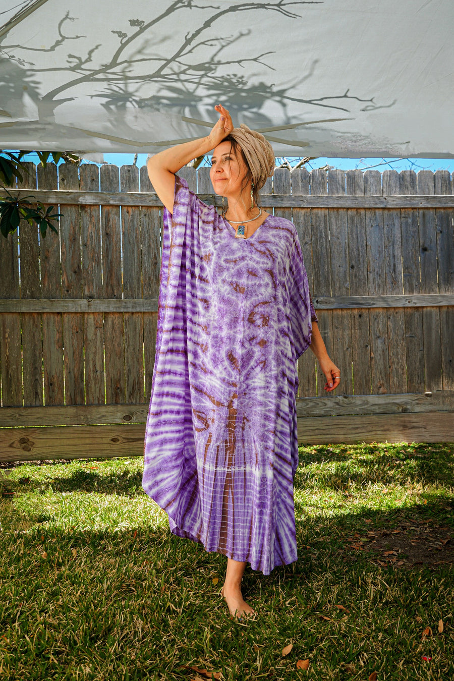 Lavender Mist Tie-Dye Kaftan