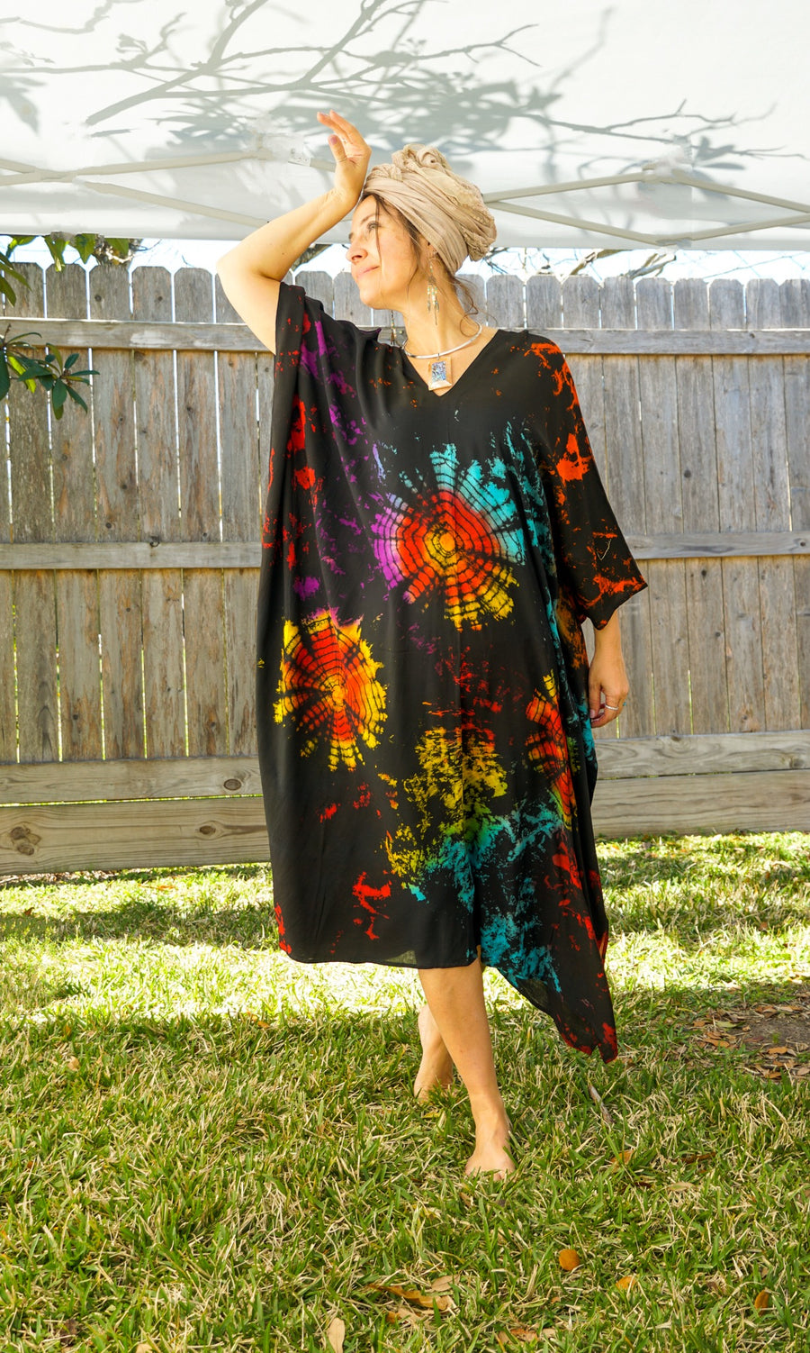 Astral Blossom Tie Dye Kaftan