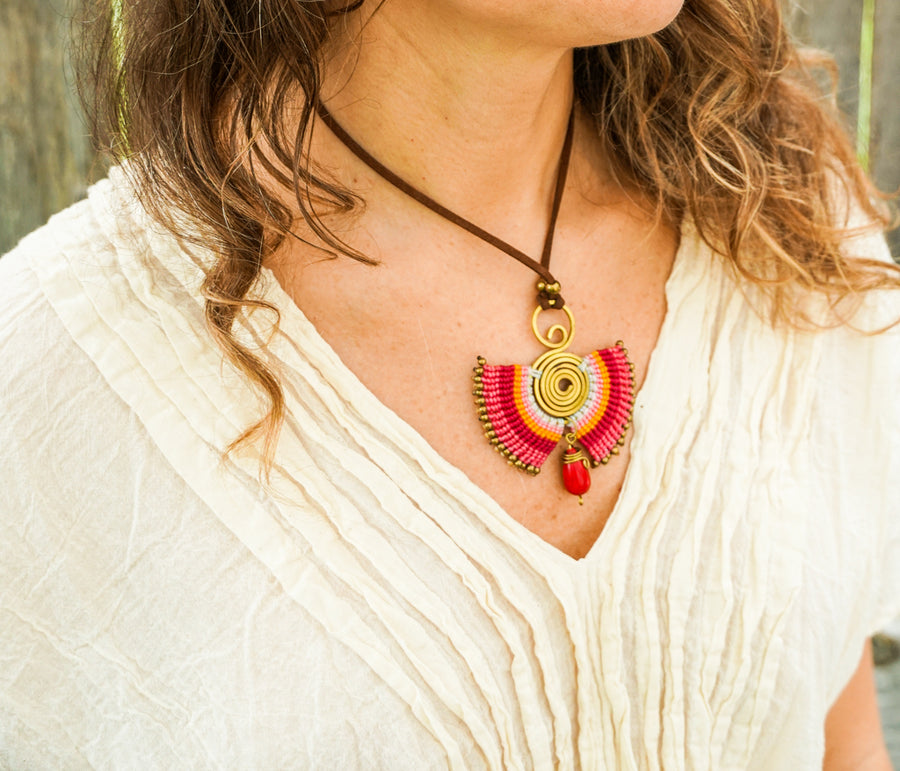 Boho Gemstone Pendant Necklace