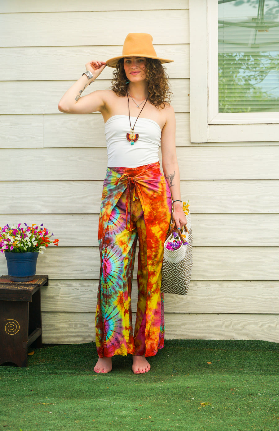 Sunspell Hand Dyed Palazzo Wrap Pants