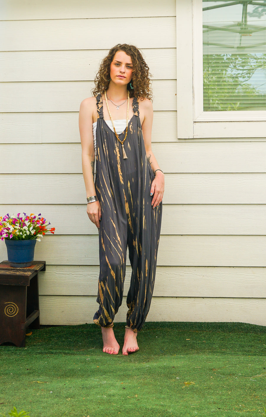 Desert Moon Hand Dyed Dungarees Overalls Jumpsuit with Pockets