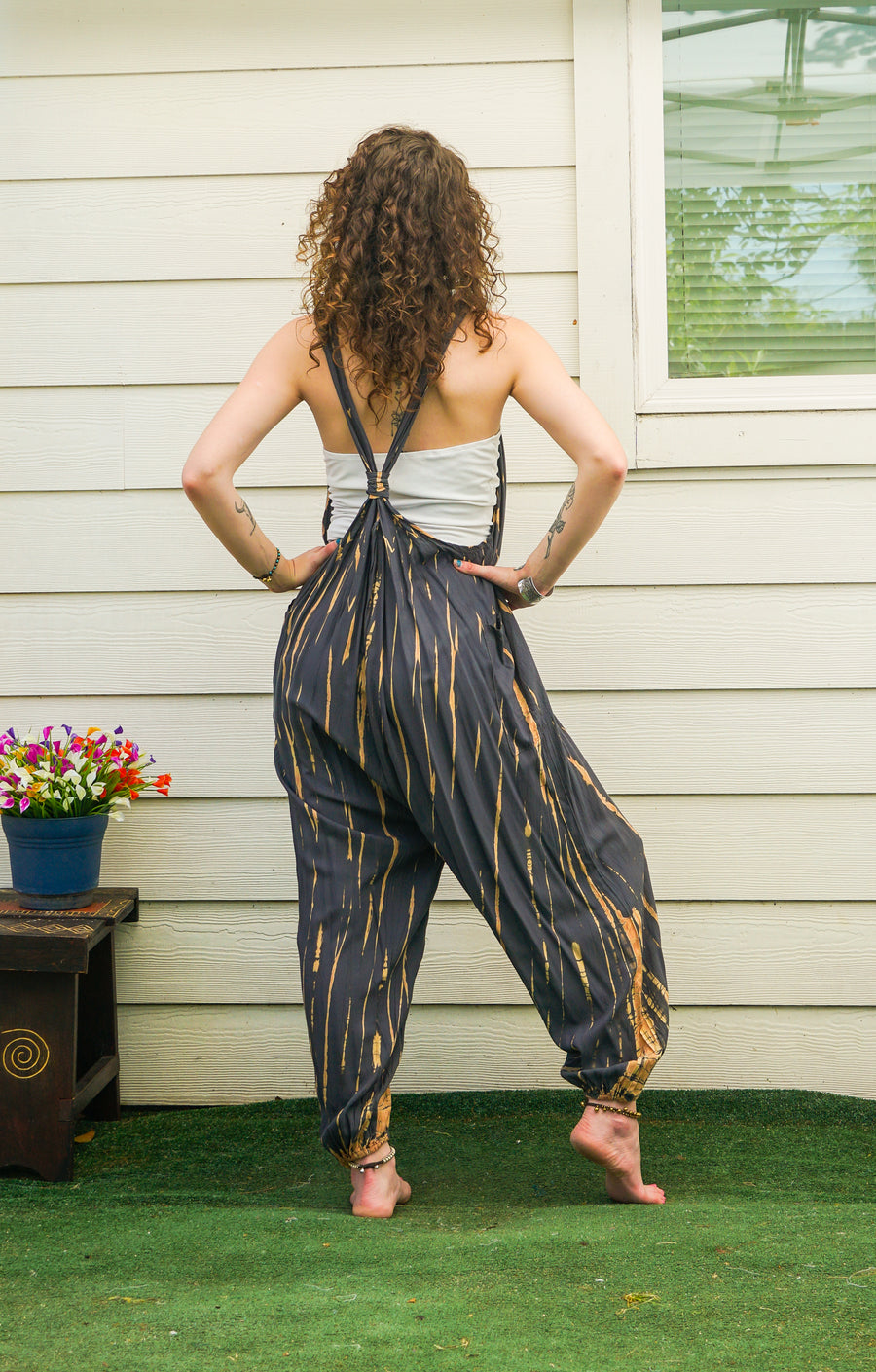 Desert Moon Hand Dyed Dungarees Overalls Jumpsuit with Pockets