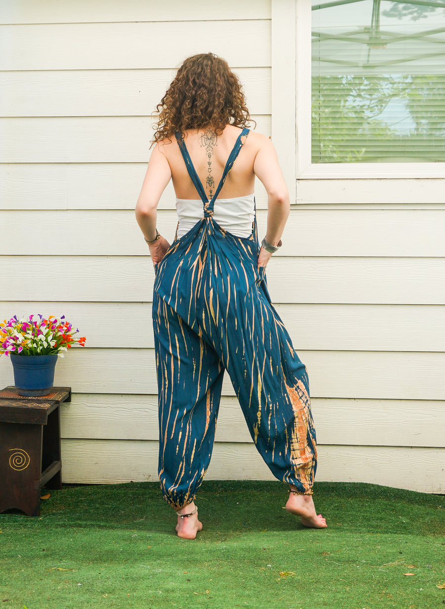 Sand & Sea Hand Dyed Dungarees Overalls Jumpsuit with Pockets