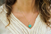 Turquoise Gold Pendant Necklace