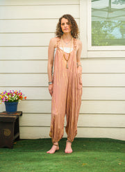 Rose Sol Hand Dyed Dungarees Overalls Jumpsuit with Pockets