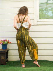 Summer Ember Hand Dyed Dungarees Overalls Jumpsuit with Pockets