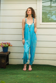 Sky Drift Hand Dyed Dungarees Overalls Jumpsuit with Pockets