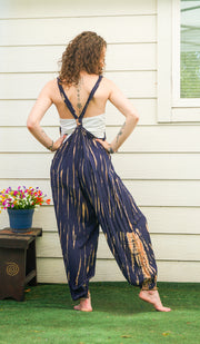 Celestial Flow Hand Dyed Dungarees Overalls Jumpsuit with Pockets