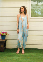Driftwood Sky Hand Dyed Dungarees Overalls Jumpsuit with Pockets