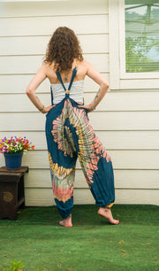 Baja Bloom Hand Dyed Dungarees Overalls Jumpsuit with Pockets