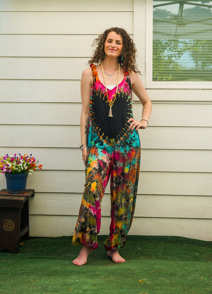 Moon & Heart Hand Dyed Dungarees Overalls Jumpsuit with Pockets