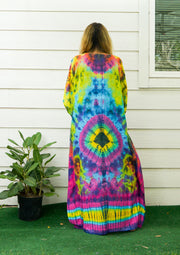 Vivid Spectrum Harmony Tie Dye Kaftan