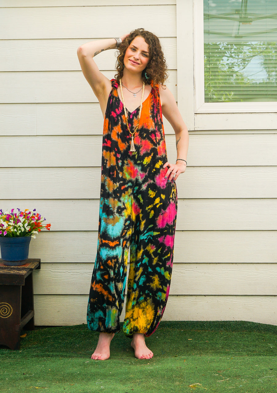 Sky Full of Stars Hand Dyed Dungarees Overalls Jumpsuit with Pockets