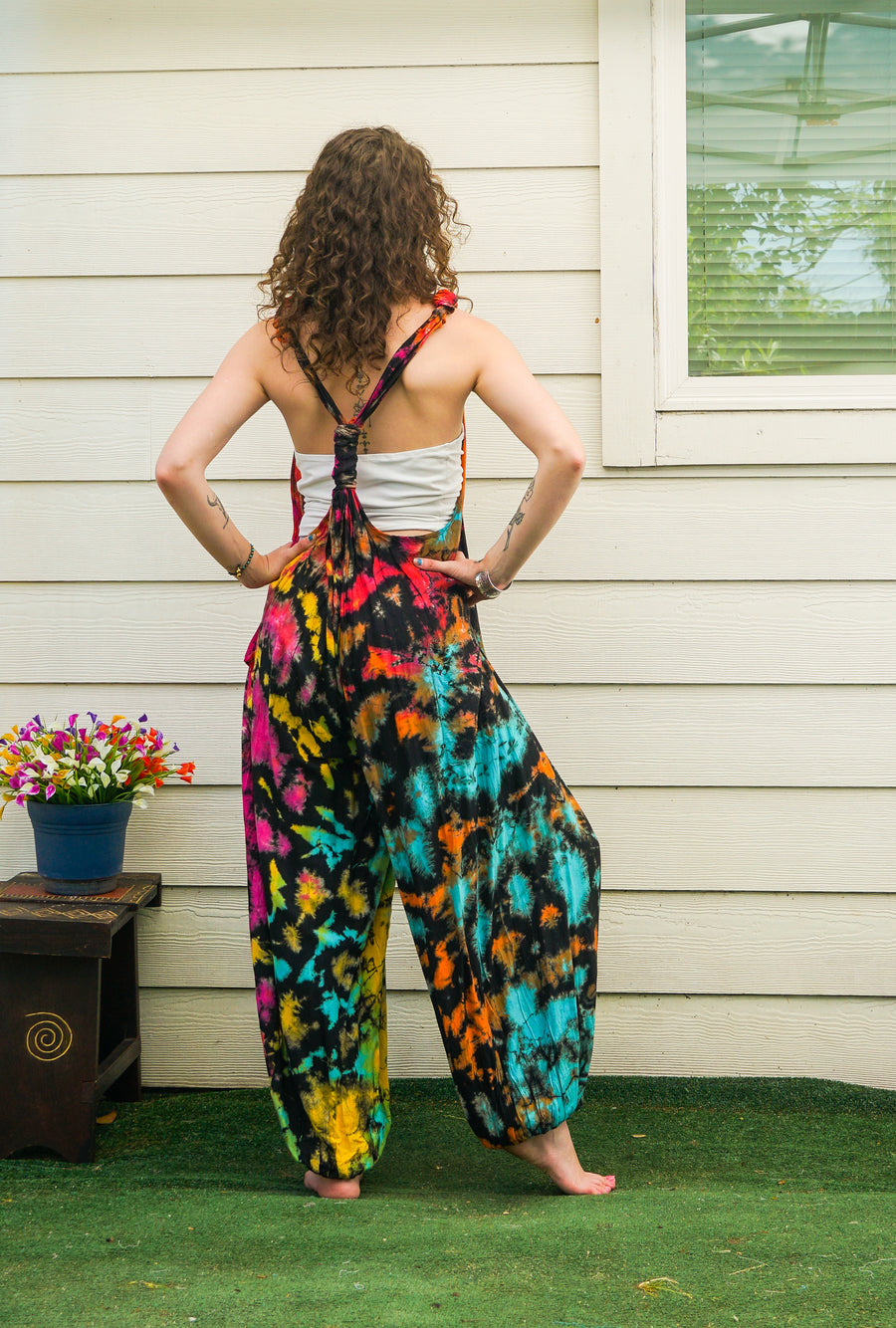 Sky Full of Stars Hand Dyed Dungarees Overalls Jumpsuit with Pockets