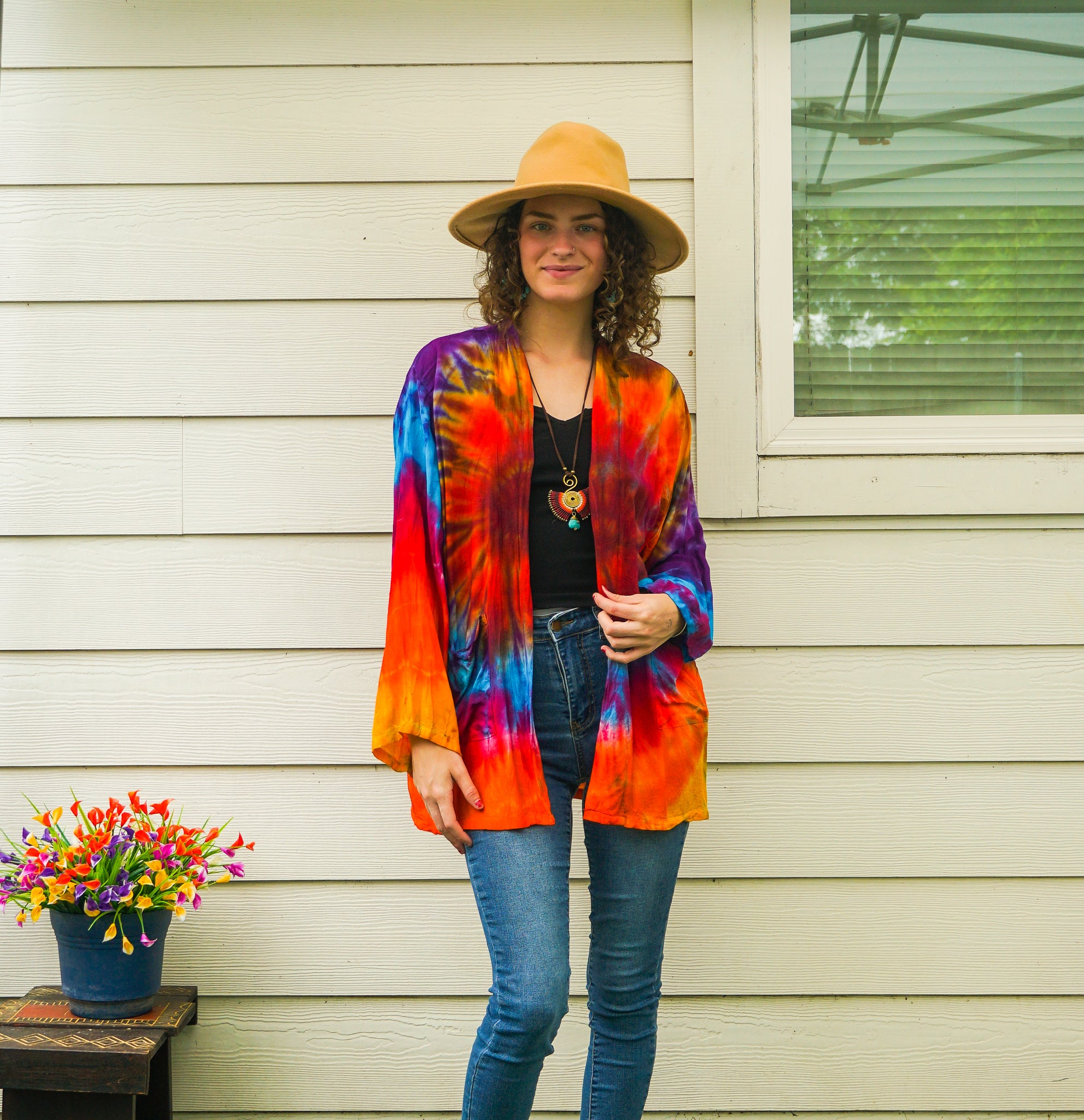 Sunrise Current Jacket – Hand-Dyed Boho Kimono