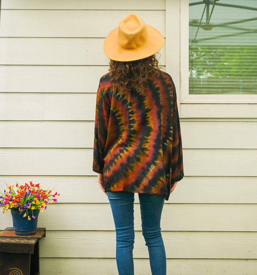 Sunrise Current Jacket – Earth Tone Hand-Dyed Kimono