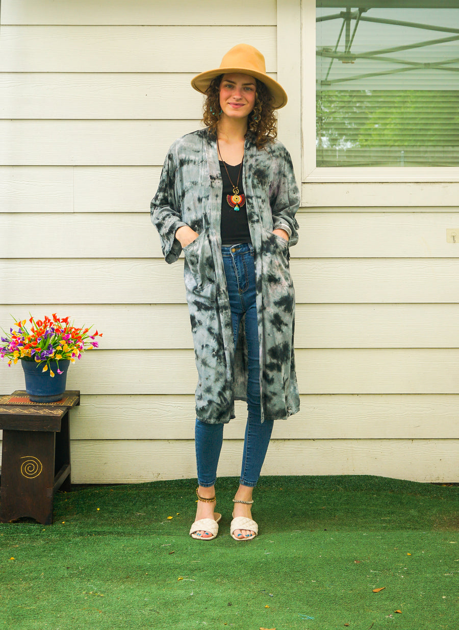 Sacred Heart Tie-Dye Kimono – Hand-Dyed Boho Duster