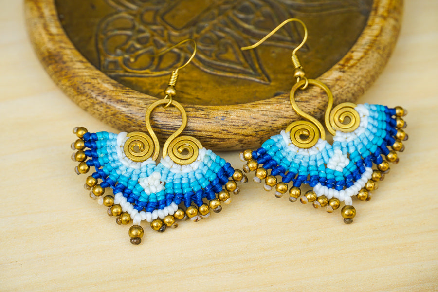 Ocean Mirage Micro Macrame Boho Earrings