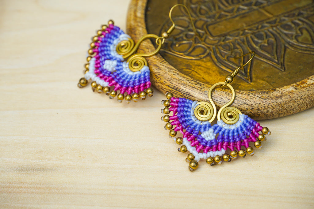 Boho Blossom  Micro Macrame Boho Earrings