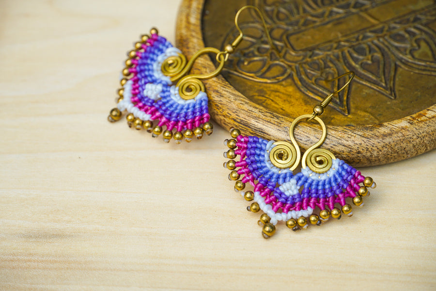 Boho Blossom  Micro Macrame Boho Earrings