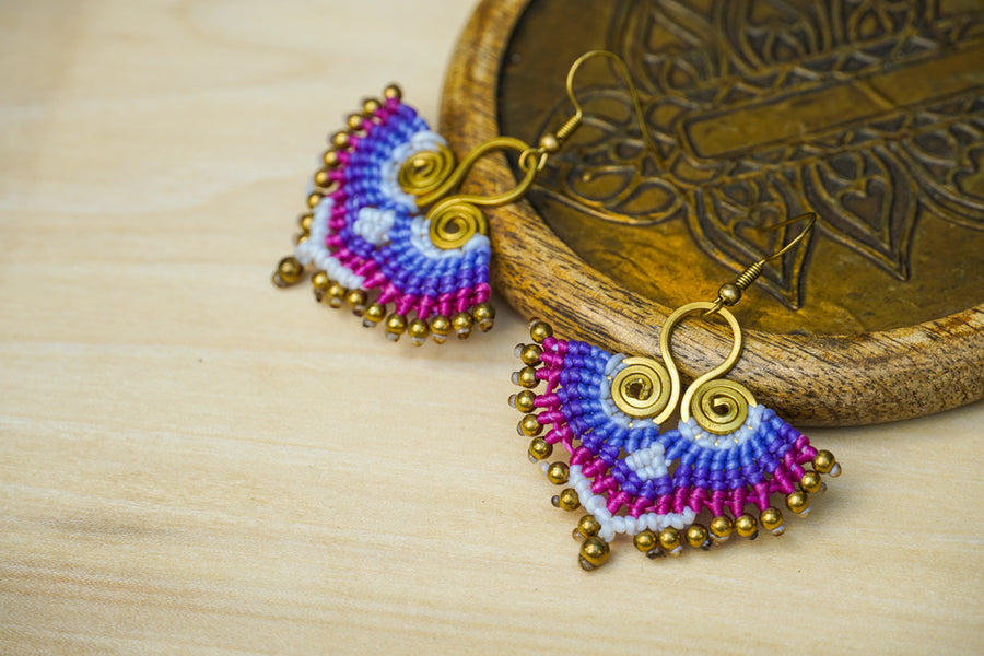 Boho Blossom  Micro Macrame Boho Earrings