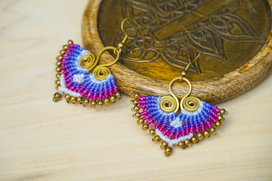 Boho Blossom  Micro Macrame Boho Earrings