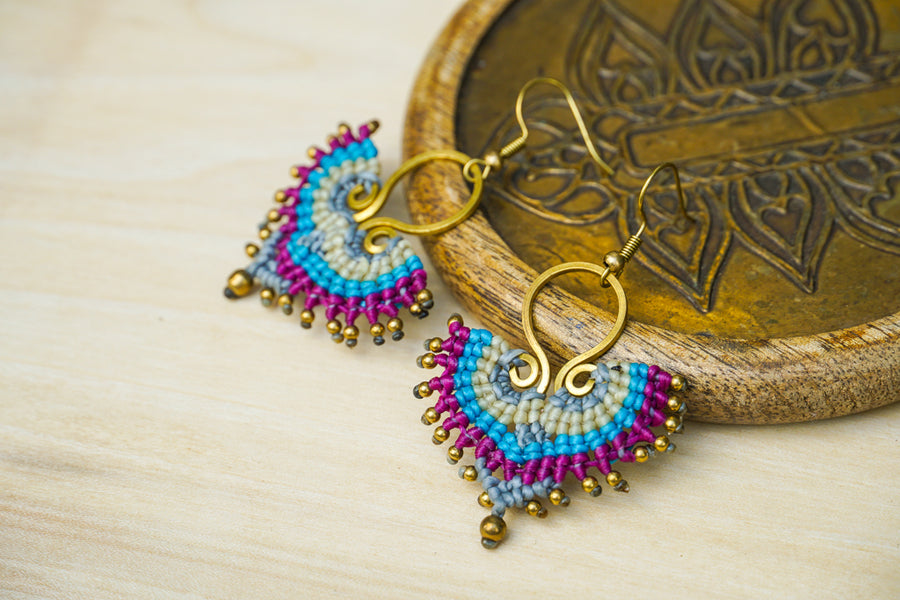 Micro Macrame Boho Earrings