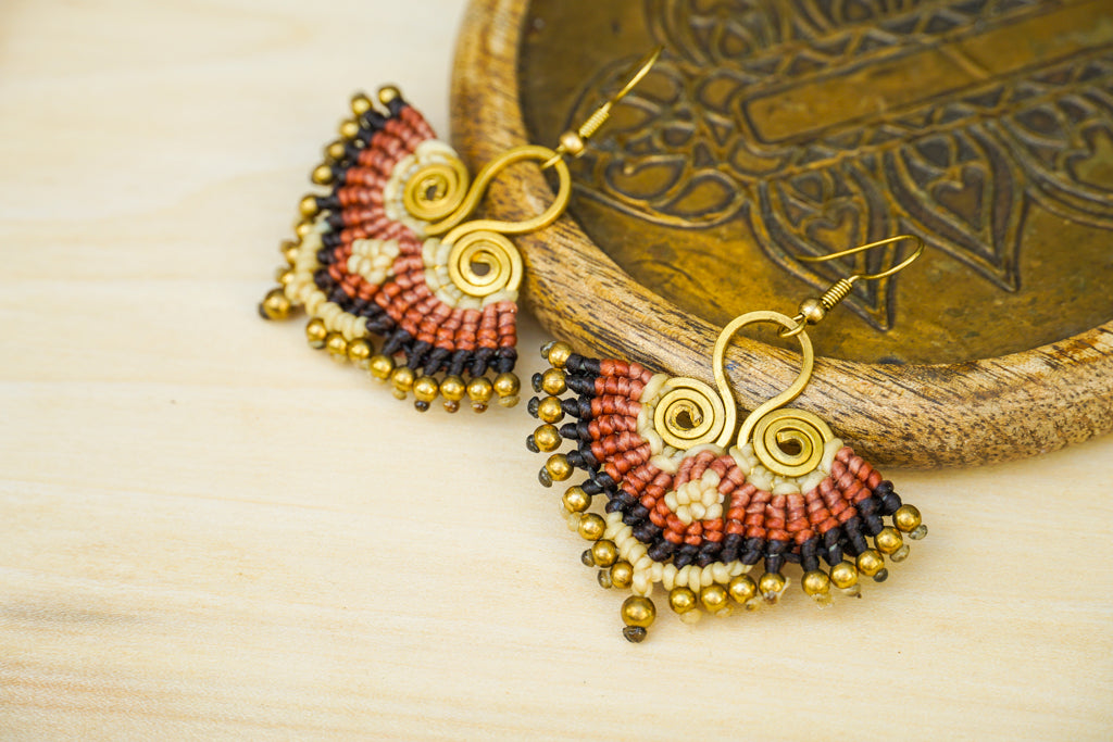Micro Macrame Boho Earrings