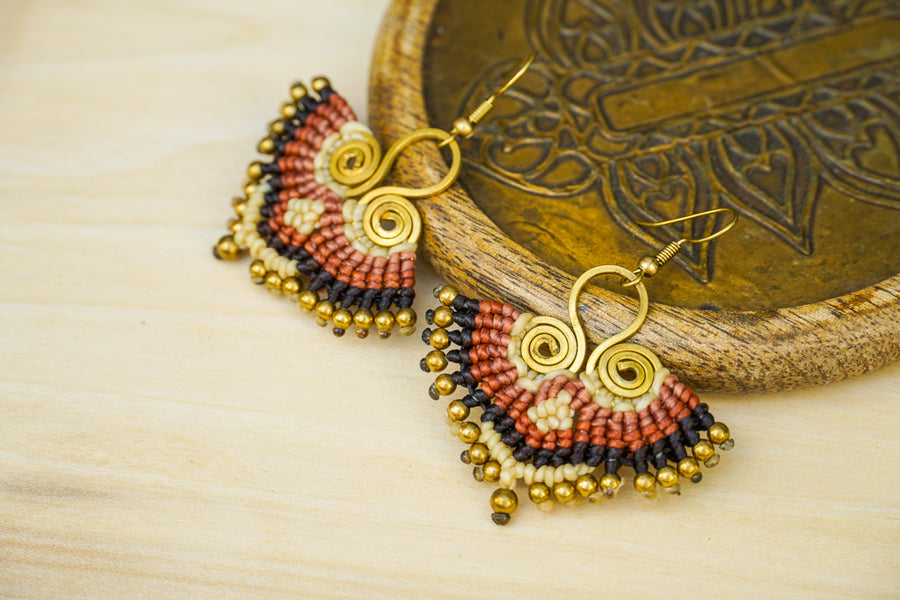 Micro Macrame Boho Earrings