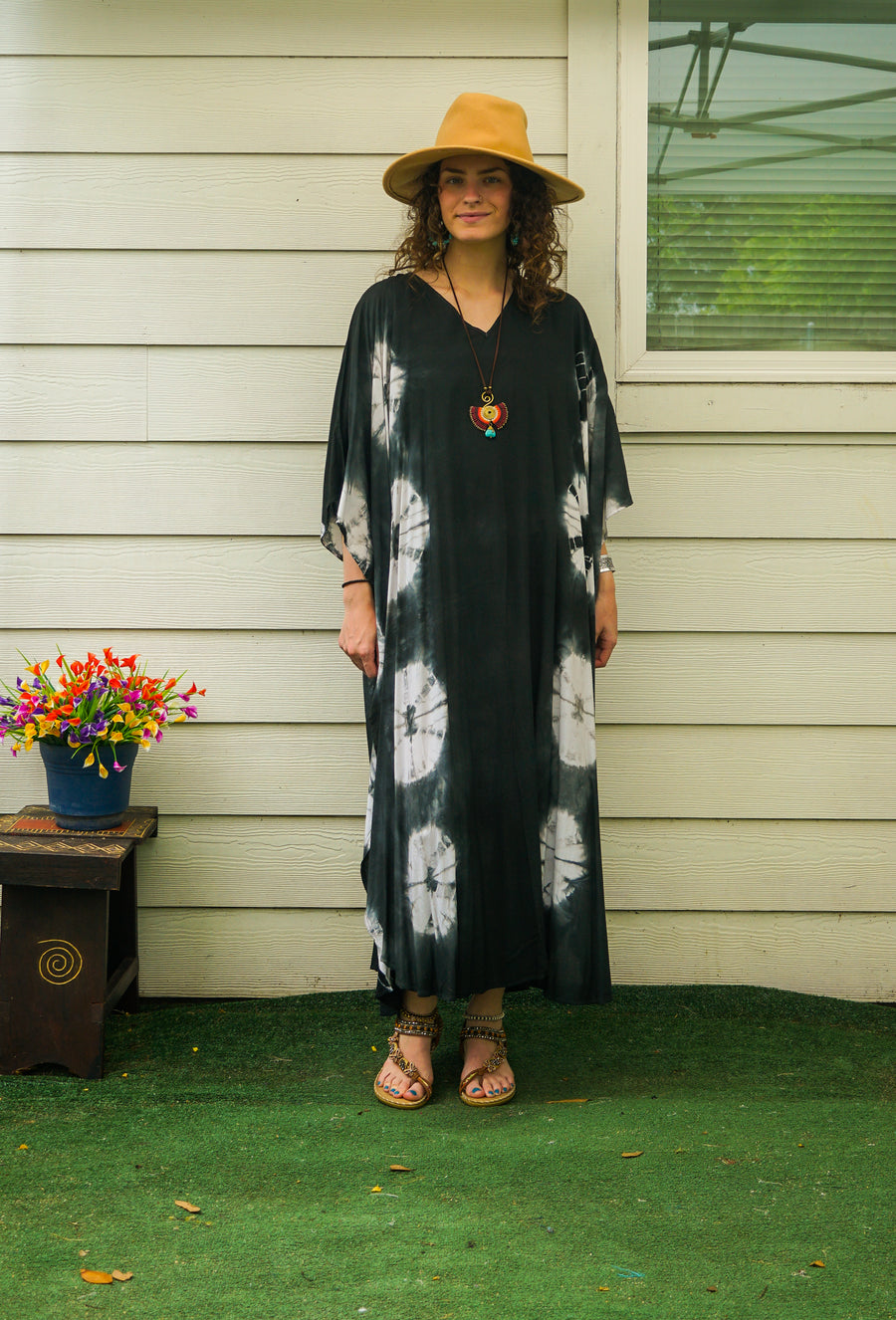 Moonwave Hand Dyed Kaftan Poncho Dress